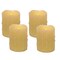 LED Wax Dripping Pillar Candle Set of 4 with Flickering Light